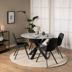Eetkamerstoelen< Eetkamerstoel Asta Donkergrijs