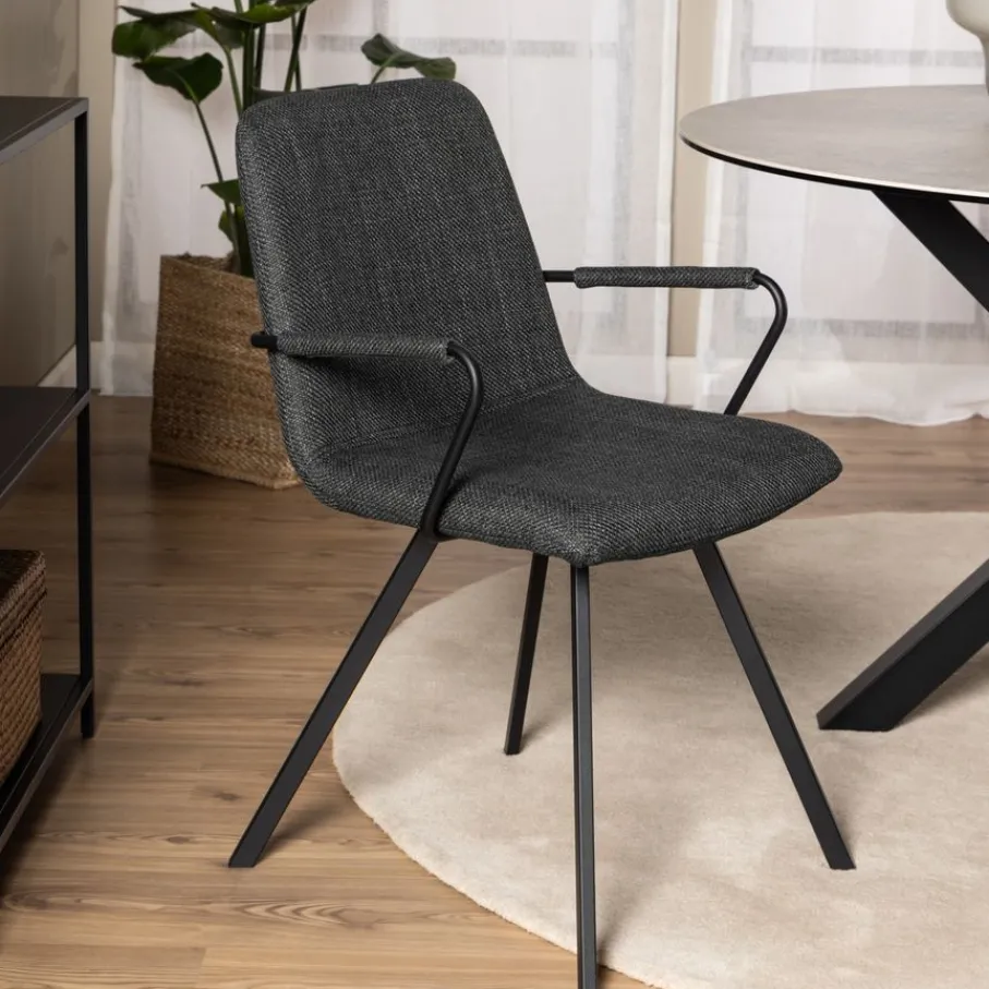 Eetkamerstoelen< Eetkamerstoel Asta Donkergrijs