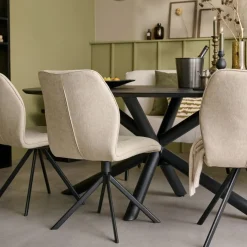 Eetkamerstoelen< Eetkamerstoel Bjorna Beige