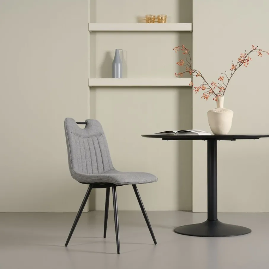 Eetkamerstoelen< Eetkamerstoel Bree Grijs