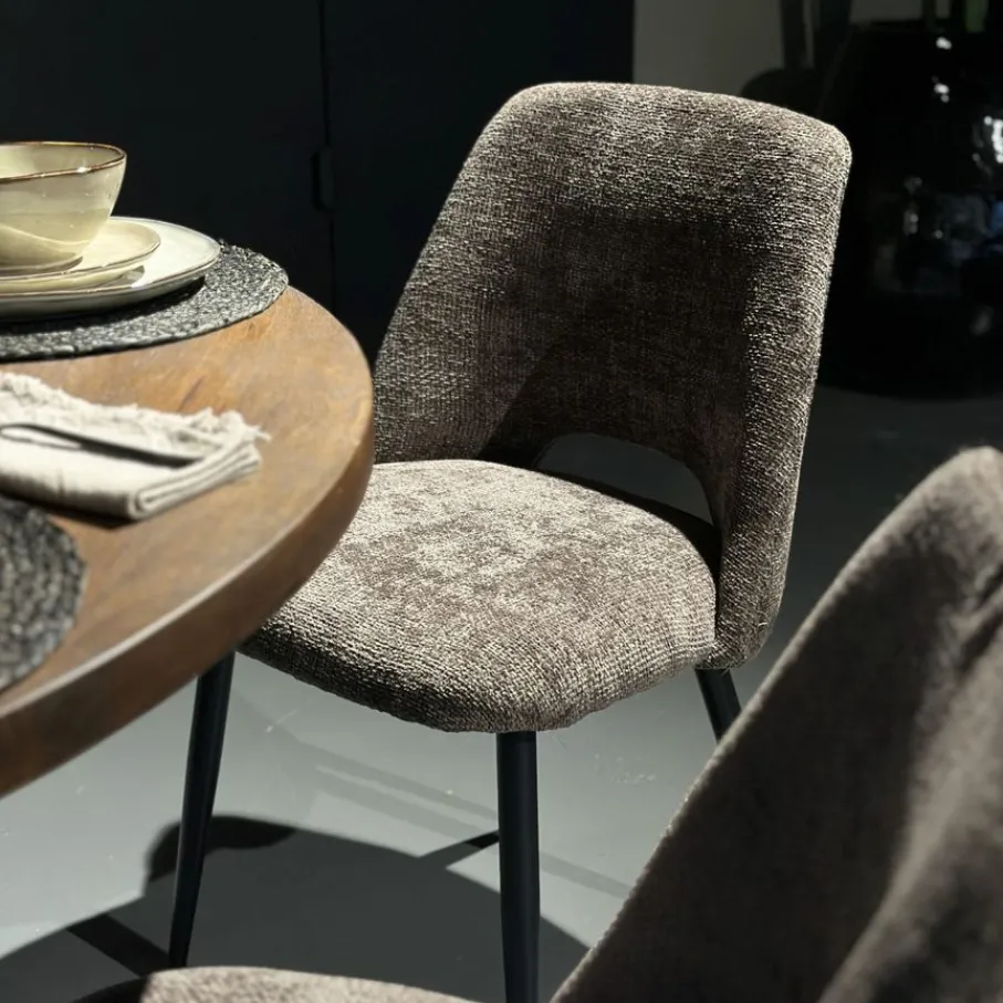 Eetkamerstoelen< Eetkamerstoel Brogan Bruin