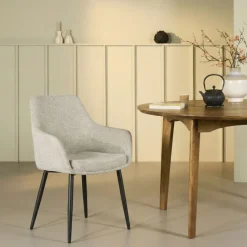 Eetkamerstoelen< Eetkamerstoel Dinant Taupe