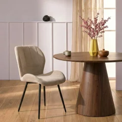 Eetkamerstoelen< Eetkamerstoel Flor Beige