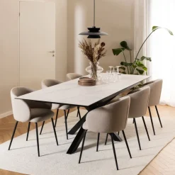 Eetkamerstoelen< Eetkamerstoel Frode Beige