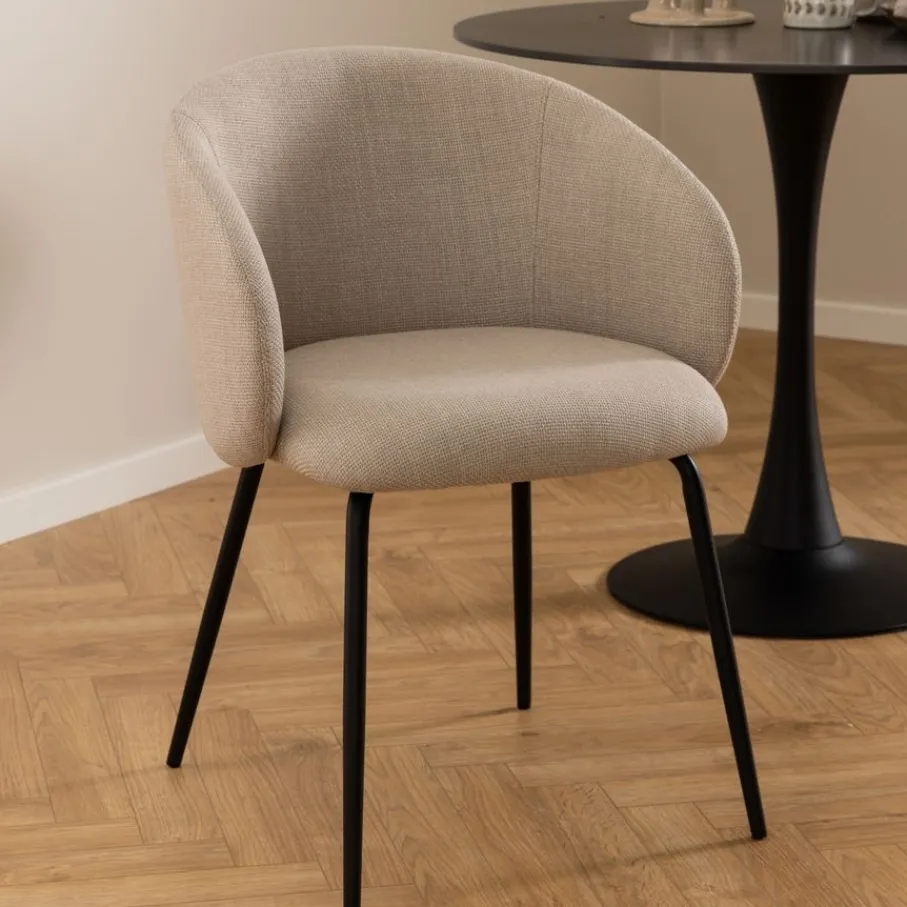 Eetkamerstoelen< Eetkamerstoel Frode Beige