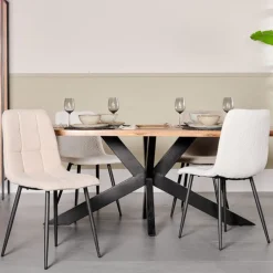 Eetkamerstoelen< Eetkamerstoel Garret Beige