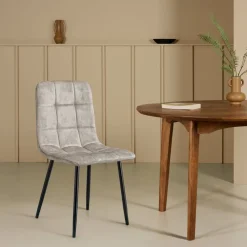 Eetkamerstoelen< Eetkamerstoel Garret Taupe