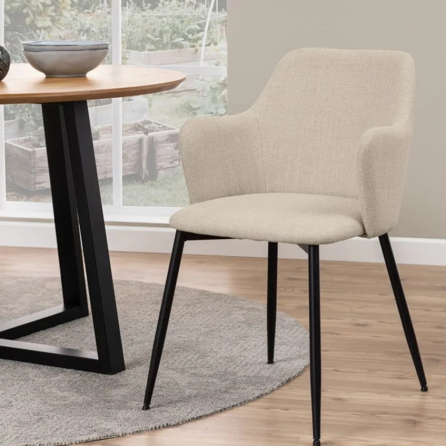 Eetkamerstoelen< Eetkamerstoel Iben Beige