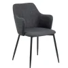 Eetkamerstoelen< Eetkamerstoel Iben Donkergrijs