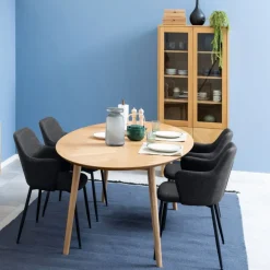 Eetkamerstoelen< Eetkamerstoel Iben Donkergrijs