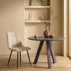 Eetkamerstoelen< Eetkamerstoel Lier Beige