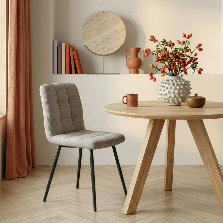 Eetkamerstoelen< Eetkamerstoel Luik Grijs