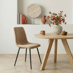 Eetkamerstoelen< Eetkamerstoel Nessa Taupe