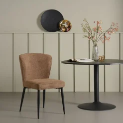 Eetkamerstoelen< Eetkamerstoel Reva Hazelnootbruin