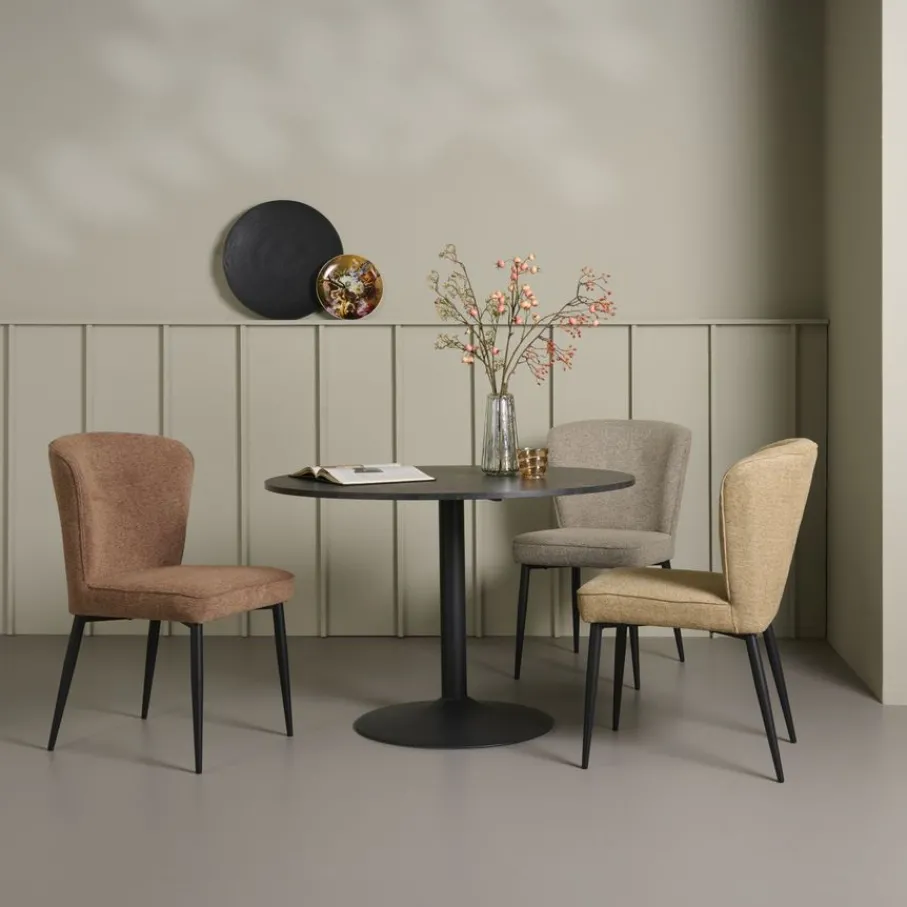 Eetkamerstoelen< Eetkamerstoel Reva Mosterdgeel