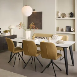 Eetkamerstoelen< Eetkamerstoel Selnass Bruin