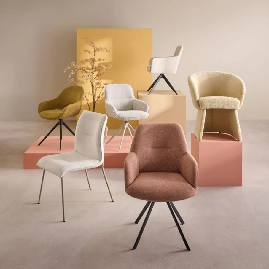 Eetkamerstoelen< Eetkamerstoel Selnass Roze