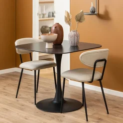 Eetkamerstoelen< Eetkamerstoel Silje Beige