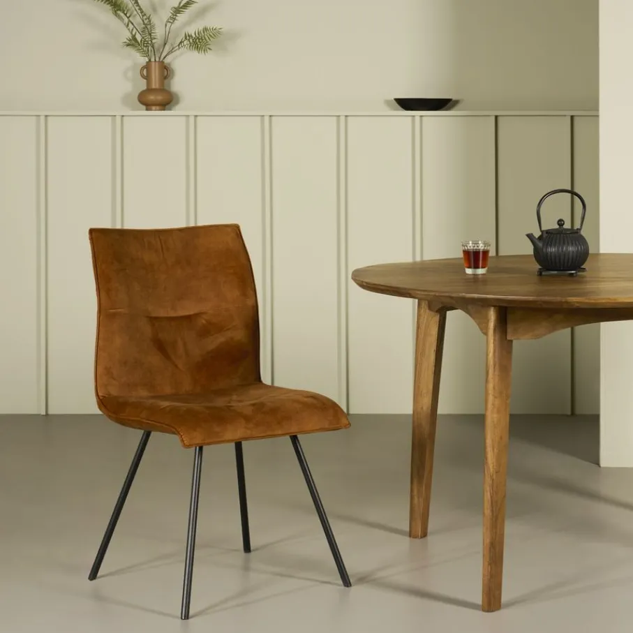 Eetkamerstoelen< Eetkamerstoel Trondheim Cognac