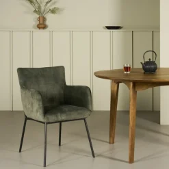 Eetkamerstoelen< Eetkamerstoel Viby Groen