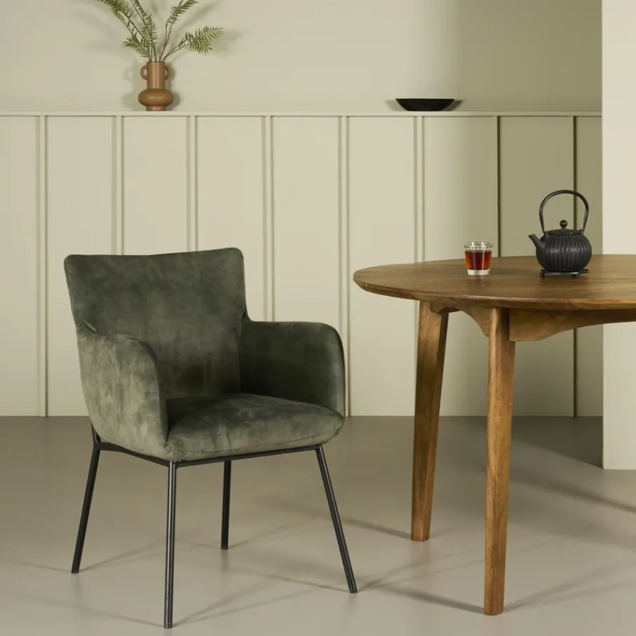 Eetkamerstoelen< Eetkamerstoel Viby Groen