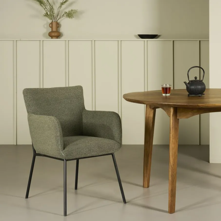Eetkamerstoelen< Eetkamerstoel Viby Groen
