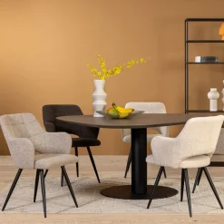 Eetkamerstoelen< Eetkamerstoel Ziggy Bruin