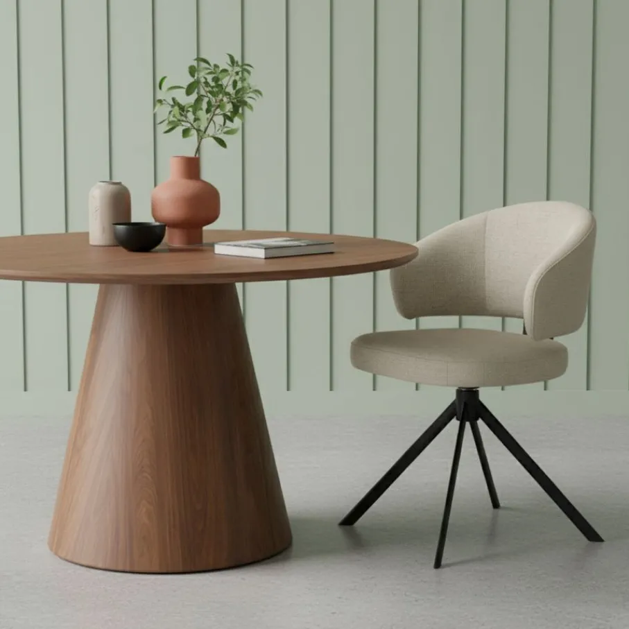 Eettafels< Eettafel Eli Walnoot - Ø 120 cm
