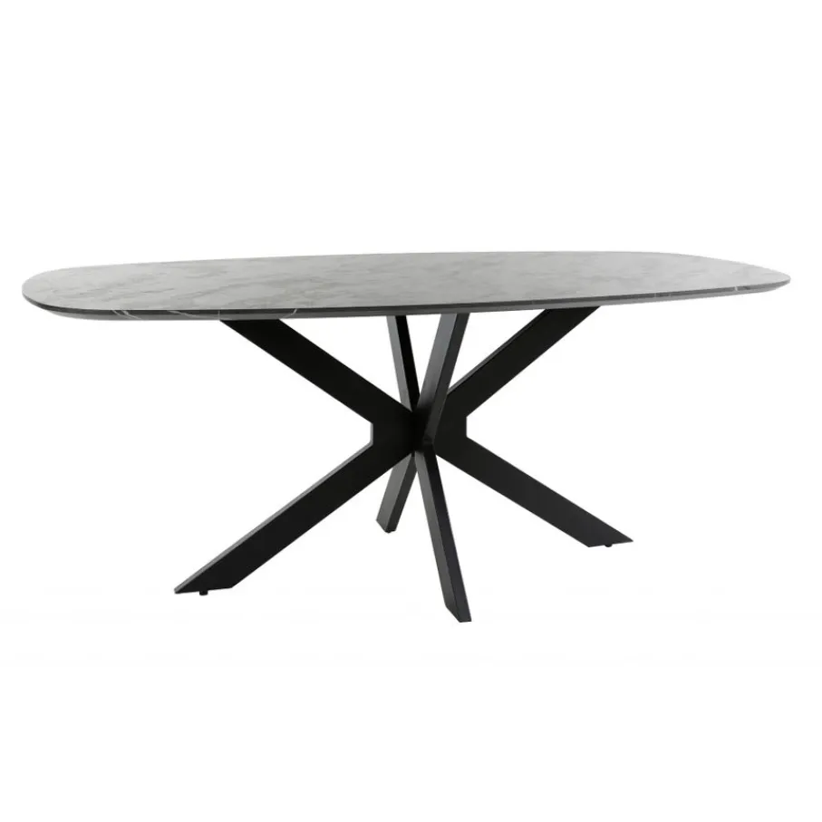Eettafels< Eettafel Elval Donkergrijs - 180x90 cm