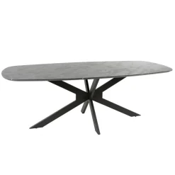 Eettafels< Eettafel Elval Donkergrijs - 215x105 cm