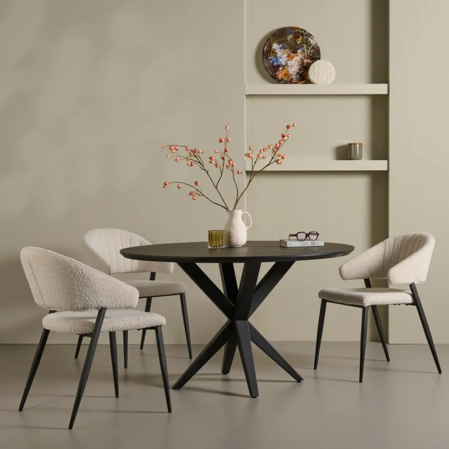 Eettafels< Eettafel Enjoy Zwart - Ø 130 cm