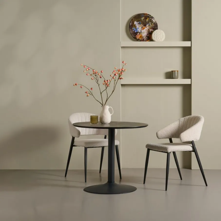 Eettafels< Eettafel Heeze - Ø 80 cm Zwart