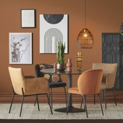 Eettafels< Eettafel Heeze Zwart - Ø 110 cm