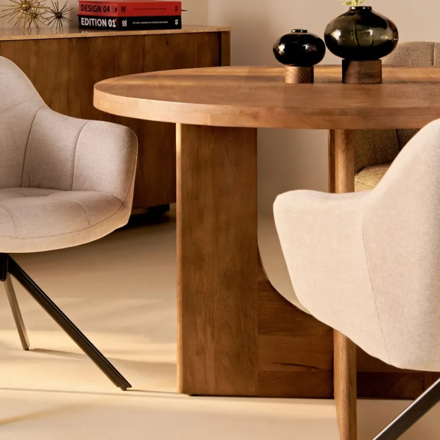Eettafels< Eettafel Liam Kastanjebruin - Ø 120 cm