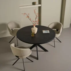 Eettafels< Eettafel Viborg Zwart - Ø 130 cm