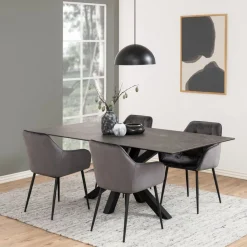 Eettafels< Eettafel Vikten Zwart - 200x100 cm