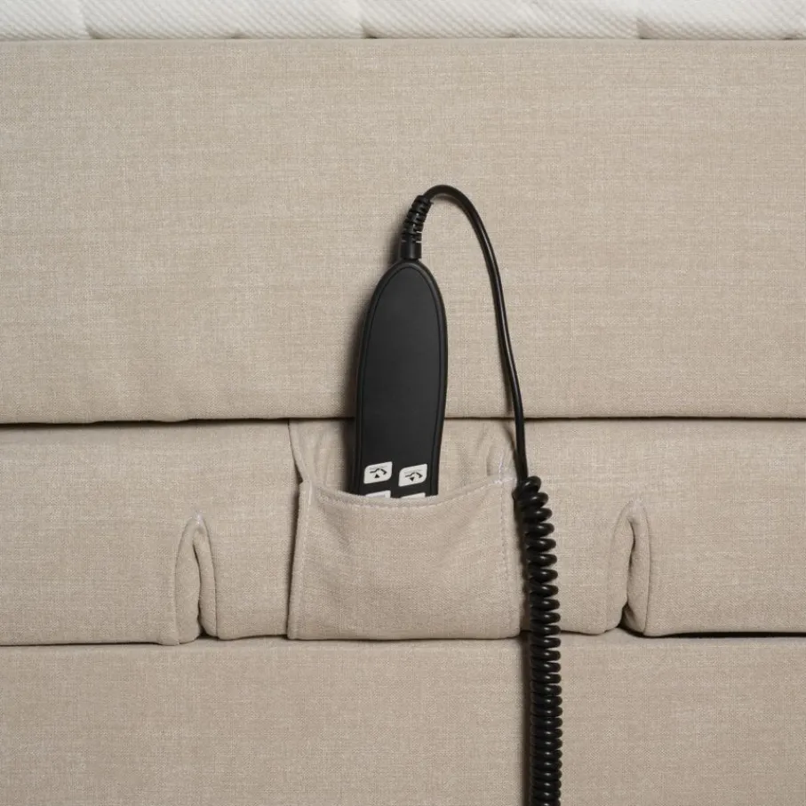 Boxsprings< Elektrische Boxspring Barcelona Naturel - 180x200 cm