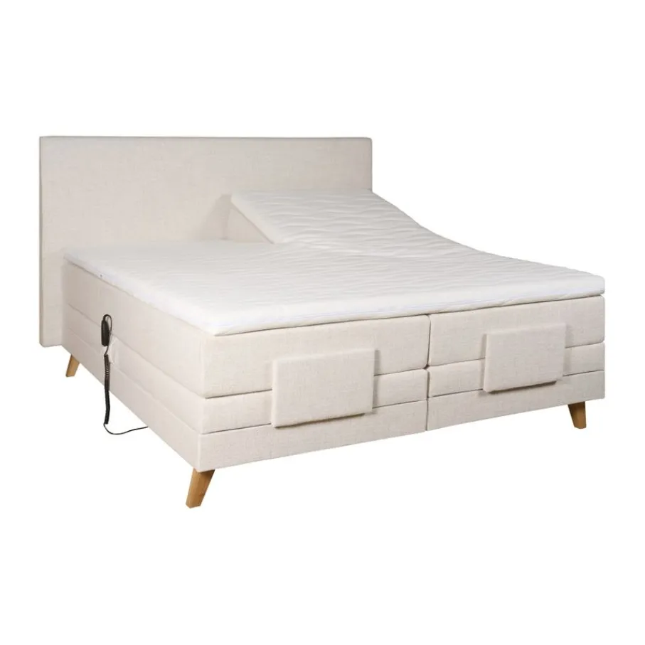Boxsprings< Elektrische Boxspring Madrid Naturel - 180x200 cm