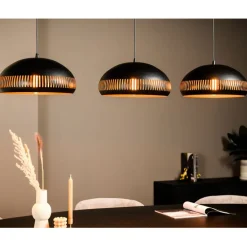 Hanglampen< Hanglamp Cabot Zwart - 3 x E27 -  150 cm breed