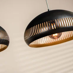 Hanglampen< Hanglamp Cabot Zwart - 3 x E27 -  150 cm breed