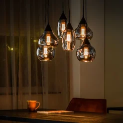 Hanglampen< Hanglamp Oriel Zwart - 6 x E27 - Ø 45 cm