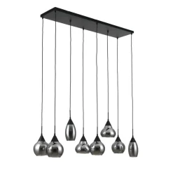 Hanglampen< Hanglamp Oriel Zwart - 8 x E27 - 120 cm breed