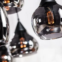 Hanglampen< Hanglamp Oriel Zwart - 8 x E27 - 120 cm breed