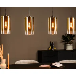 Hanglampen< Hanglamp Yvet Goud - 4 x E27 - 120 cm breed