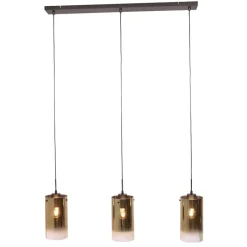 Hanglampen< Hanglamp Yvet Goud - 3 x E27 - 100 cm breed
