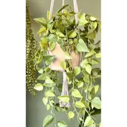 Kunstplanten & Bloemen< Hangplant Philodendron Groen - 90 cm hoog