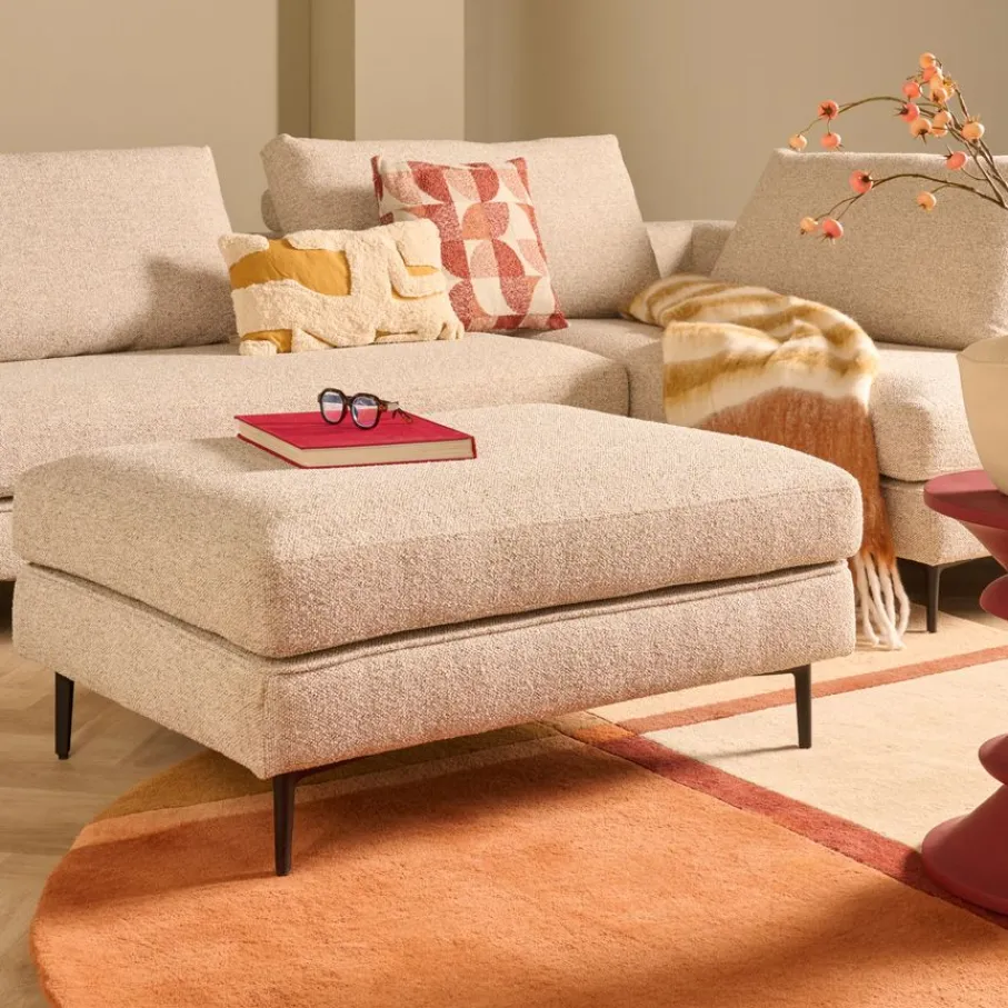 Voetenbanken|Fauteuils< Hocker Source Beige - 102x74 cm