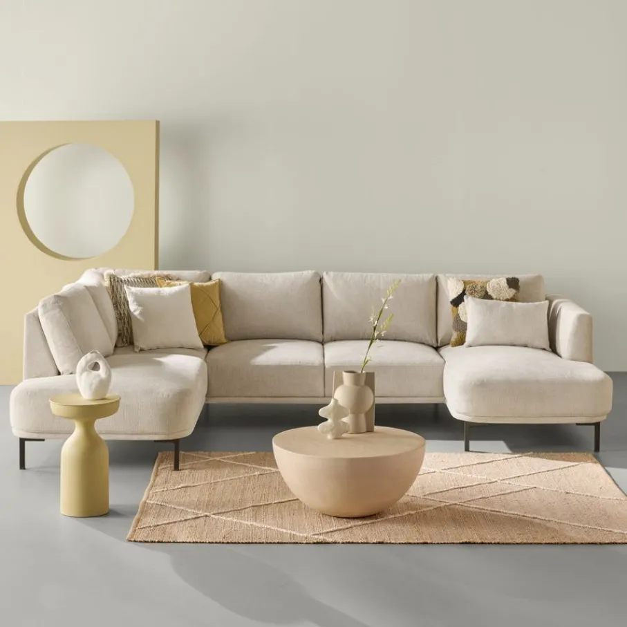 U-Banken< Hoekbank Andelst Divan Links Beige
