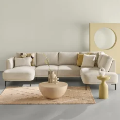 U-Banken< Hoekbank Andelst Divan Rechts Beige