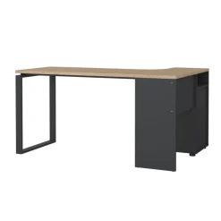 Bureaus< Hoekbureau Bram Eiken / Donkergrijs - 150x76x100 cm